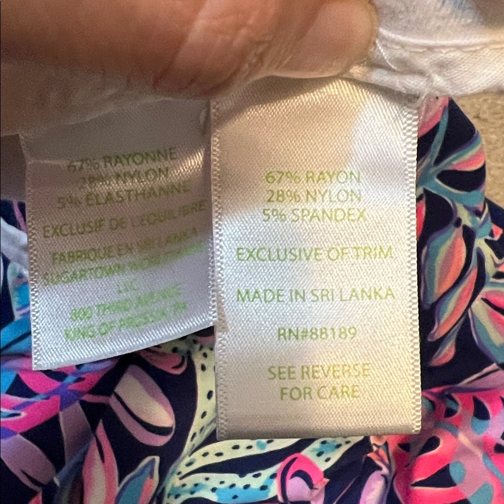 Lilly Pulitzer Vibrant Pink and Blue Leaf Print Shorts - Picture 5 of 7